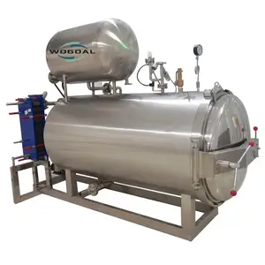 Máquina esterilizadora de tarros de vidrio, autoclave continuo de alta calidad, réplica para botellas y bebidas