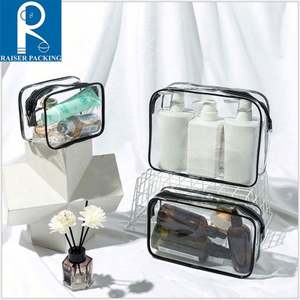 Sac de maquillage de voyage à fermeture éclair en PVC transparent personnalisé étui de maquillage étanche à motif de bonbons couleur et taille personnalisées à la mode - Product Image 2