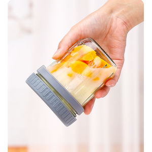 Vaso <span class=keywords><strong>de</strong></span> Vidrio Portátil para Yogur, Desayuno, Leche, Ensaladas, con Tapa y Cuchara, MIXWARES - Product Image 4