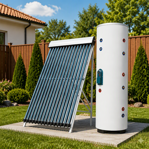 Système de chauffage <span class=keywords><strong>solaire</strong></span> indirect avec collecteur à tubes solaires fendus antigel de 100L à 1000L pour hôtel extérieur - Product Image 1