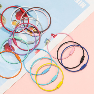 Wire <b>Rings</b> Keychain <b>Accessories</b> Colorful Stainless Steel Portable Summer Candy Colors Large Keychains Retail Wholesale - Product Image 1