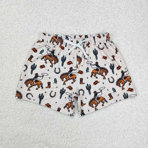 Shorts Vaqueros para Niños con Estampado de Vaca Highland Azteca, Trajes de Baño para Niños Pequeños, Shorts de Verano para Niños - Product Image 3