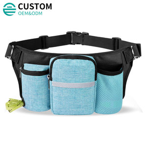 Ceinture d'entraînement pour animaux de compagnie Fuliya, réglable et personnalisable, sac banane élastique pour la course à pied et le <span class=keywords><strong>jogging</strong></span> mains libres avec laisse - Product Image 2