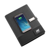 Carnet intelligent personnalisé en cuir PU avec batterie externe intégrée, agenda, chargeur USB et fonction de charge durable – Nouveauté