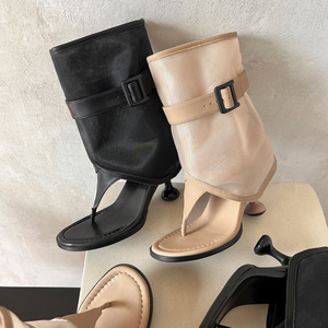 Black Mesh Heeled Sandals Open Toe Stiletto Buckle Strap Ankle <b>Boots</b> Summer Fashion Breathable High Heel Drop Shipping - Product Image 2