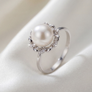 Bague en cuivre avec perle d'eau douce au design original - Bijoux de mode en gros pour femmes - Product Image 4