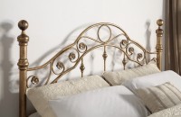 Cadre de lit en métal de style victorien vintage, lit en fer bronze antique avec tête et pied de lit décoratifs