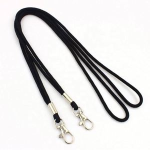 Wholesale Fashion Round Cord Blank Neck Strap Black Nylon Rope <b>Lanyards</b> Custom - Product Image 3
