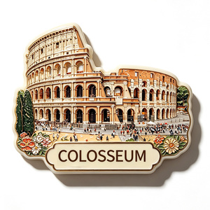 Aimants de réfrigérateur magnétiques de taille moyenne en résine, souvenirs touristiques personnalisés de villes européennes, cadeaux touristiques, imperméables et écologiques, vente en gros - Product Image 1