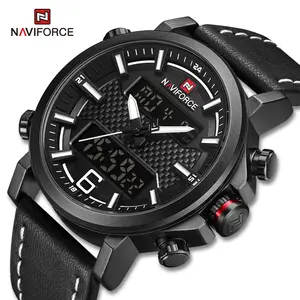 NAVIFORCE 9135 BWB 럭셔리 다른 큰 다이얼 스포츠 디지털 손목 시계 남성 시계 잼 tangan OEM ODM 석영 남성 시계