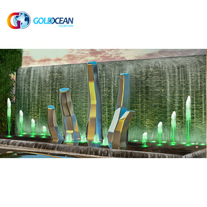 LULU Mall Hyatt Hotel Project Outdoor <strong>Backyard</strong> Modern Stainless Steel Finger Sculpture <strong>Water</strong> <strong>Fall</strong> Fountain with Waterfall - Product Image 4