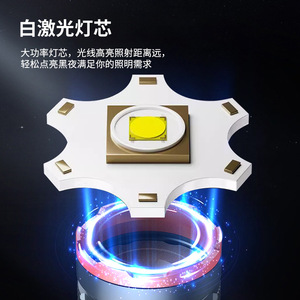High Brightness Zoom Flashlight 30W Aluminum Alloy Long Range <b>Outdoor</b> Work <b>Light</b> With Charger - Product Image 2