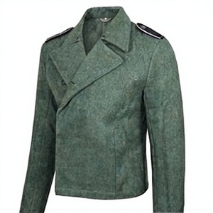 Vestes d'extérieur respirantes pour hommes, à col rabattu, à simple boutonnage, imprimées vertes, pour l'hiver, vêtements de travail - Product Image 3