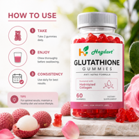 Gummies de Glutathion et Collagène Véganes OEM/ODM, L-Glutathion à Base Végétale, Marque Privée, Vente en Gros, Complément Alimentaire de Soin de Beauté