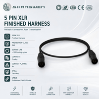 Câble DMX512 professionnel IP65 extérieur 5 broches XLR mâle vers femelle avec faisceau de câblage fini, contacts en alliage de cuivre plaqués or