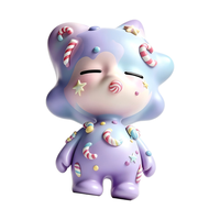 Jouet en PVC personnalisé OEM Chine, personnage étoile Kawaii, macaron dégradé, objet de collection sucré pour décoration de bureau et cadeaux de fêtes