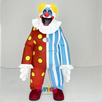 Costume de Mascotte Gonflable Clown Maléfique Horreur Sanglante, Tenue en Peluche Douce Personnage Pennywise pour Fête Thème Carnaval Événement Halloween