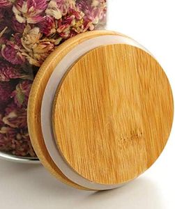 110ml thủy tinh gia vị Lọ vuông rỗng lưu trữ container tre kín nắp nhãn dày thực phẩm nhà bếp nhỏ - Product Image 5