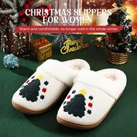 Pantoufles douillettes personnalisées en forme de renne de Noël, semelle extérieure en TPR, respirantes, chaudes, antidérapantes pour l'intérieur, vente en gros