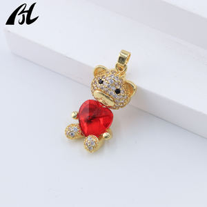 סיטונאי אופנתי לבן 18 קארט מצופה זהב מיקרו קריסטל, שרשרת זהב צבעוני פליז תליון יהלומים <span class=keywords><strong>rhinestone</strong></span> - Product Image 4