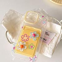 Coque de téléphone portable antichoc avec motif floral 3D coloré et porte-cartes, compatible iPhone 16 15 17 18 Pro Max