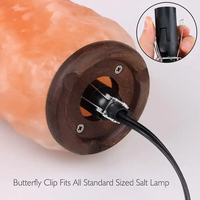 Ensemble de supports pour lampes himalayennes avec câble BS 250V, prise britannique, tissu H03vvh2-F, douilles E27 E26 E12 E14, variateur et cordon avec interrupteur 303