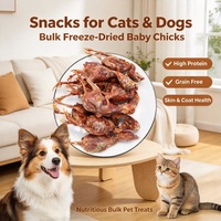 Friandises pour animaux de compagnie : Poulet lyophilisé en vrac pour poussins, riche en protéines, sans céréales, pour digestion sensible, santé de la peau et du pelage