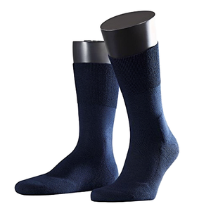 Chaussettes pour hommes à rayures bleues, tricotées, coupe classique, usage quotidien, respirantes, coton et élasthanne - Product Image 1