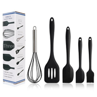 Ensemble d'ustensiles de pâtisserie en silicone élégant de 5 pièces, boîte cadeau élégante, fournitures de cuisson polyvalentes, passe au lave-vaisselle, parfait pour la cuisine