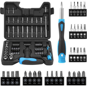 Kit de Herramientas de Reparación para el Hogar, 63 Piezas, Versátil, de Plástico, Incluye Destornilladores Phillips, Planos, Torx, Cuadrados, Puntas Hexagonales, Acero al Cromo Vanadio - Product Image 2