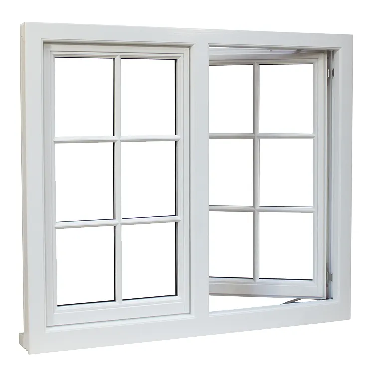 Puertas de aluminio de doble vidrio caliente y ventanas abatibles de vidrio insonorizadas