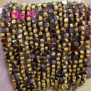 Rondel facetado de 4mm con cuentas de cristal de Murano chapadas en oro, cuentas de Rondelle facetadas, cuentas de cristal para la fabricación de joyas - Product Image 4