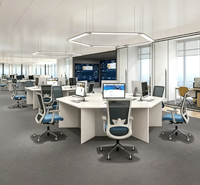 Chaise de bureau ergonomique moderne en maille avec support lombaire réglable et base pivotante pour espace de travail de conférence et bureau commercial