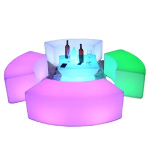 Euro Fancy Modular Sectional Lounge Sofa Smart Lighted Practical Modern Living Room Furniture for Outdoor Use Made of Plastic