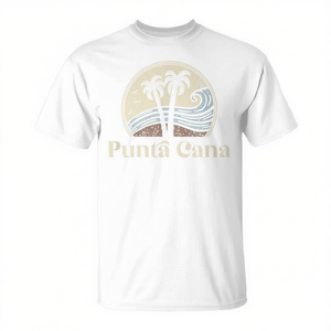 T-shirt vintage palmiers de Punta Cana République Dominicaine Mode Plage Vêtements Promotionnels Premium - Product Image 2