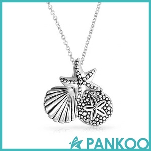 Ciondolo collana <span class=keywords><strong>di</strong></span> conchiglie <span class=keywords><strong>di</strong></span> riccio <span class=keywords><strong>di</strong></span> <span class=keywords><strong>mare</strong></span> e stelle marine in argento Sterling 925 in argento personalizzato - Product Image 4