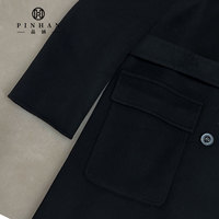 Veste longue à la mode pour femme, manteau d'hiver d'extérieur en laine pour femmes, couleur unie, noir, haute qualité, à double boutonnage, vente en gros