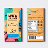 Boîte d'emballage de luxe pour barres chocolatées imprimées motifs dessins animés avec revêtement UV, gaufrage et conception de dossiers en matériaux recyclés pour la vente au détail