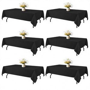 60x120 Inch White Rectangular Nonwoven Waterproof Tablecloth 6 Feet Polyester Fabric for - Product Image 5