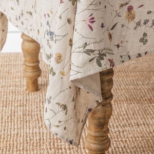 Custom Printed Woven French Luxury Flax 100% Pure Linen/Cotton Linen <b>Tablecloth</b> with Custom Size for Home&Wedding Use - Product Image 2
