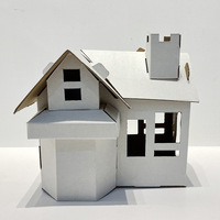 Maison en papier créative faite à la main, jouet de montage DIY, cabane de jeu dessinable pour enfants de maternelle BF30003 personnalisable