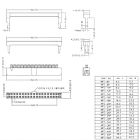 Conector Hembra IDC de 2.0MM de Paso, FC-6/8/10/16/20-40/50 Pines, para Cable Plano, 6p 10p 20p 40p