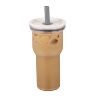 Gobelet isotherme en acier inoxydable 2 en 1 avec doublure en verre, 30 oz, manchon pour café glacé et gobelet pour boissons en voiture