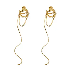 AA016265热卖珍珠链耳夹耳环无穿孔耳套女式饰品耳环