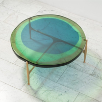 Ästhetisches Harz-Couchtisch-Set Moderner Runder Beistelltisch Luxuriöser Mid-Century Modern Niedriger Tisch für Zuhause Empfangshalle