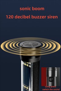 Linterna Táctica Recargable Solar USB con Alarma Magnética, Martillo para Ventanas, Cortador de Cinturón de Seguridad, Resistente al Agua, con Descuento - Product Image 2