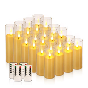 ชุดเทียน LED ไร้เปลวไฟสีขาว ABS แบบเสา 5 ชิ้น พร้อมแสงกะพริบ 3 มิติ สำหรับงานแต่งงาน วันเกิด และวันหยุด (ขายส่ง) - Product Image 1