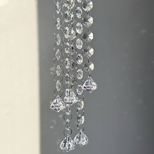 Catena di Perle Ottagonali in Cristallo Trasparente 30cm 50cm per Decorazioni di Matrimoni e Feste MH-DS0423 - Product Image 1