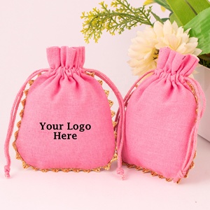 Lot de 2 sacs en coton naturel avec option de logo personnalisé, pochettes écologiques réutilisables pour cadeaux, cosmétiques, bijoux, voyages et petits objets - Product Image 2
