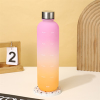 Bouteille d'eau en plastique chic personnalisée de 1000 ml pour étudiants, cadeau promotionnel portable pour le camping, gourde à boire directement, gourde d'eau agréable